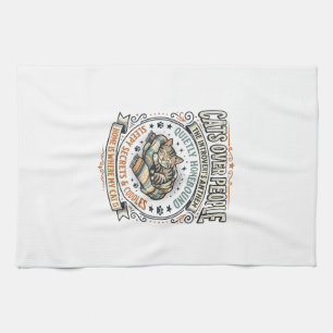 Cats Over People Cat Introvert Anti Social Vintage Tea Towel