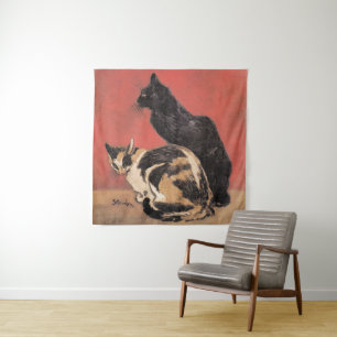 Cats, painting by Theophile Steinlen, Tapestry