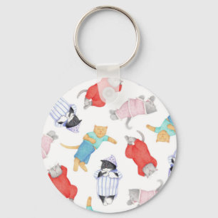 CATS PAJAMAS Metal Circle Keychain