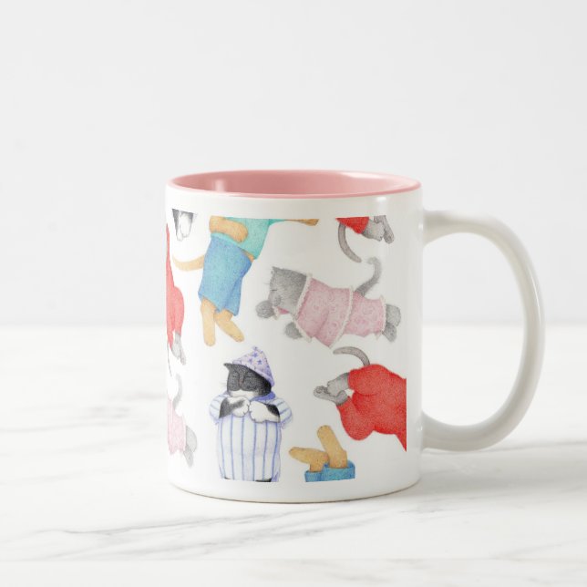 CATS PAJAMAS Pink Two-Tone Mug (Right)