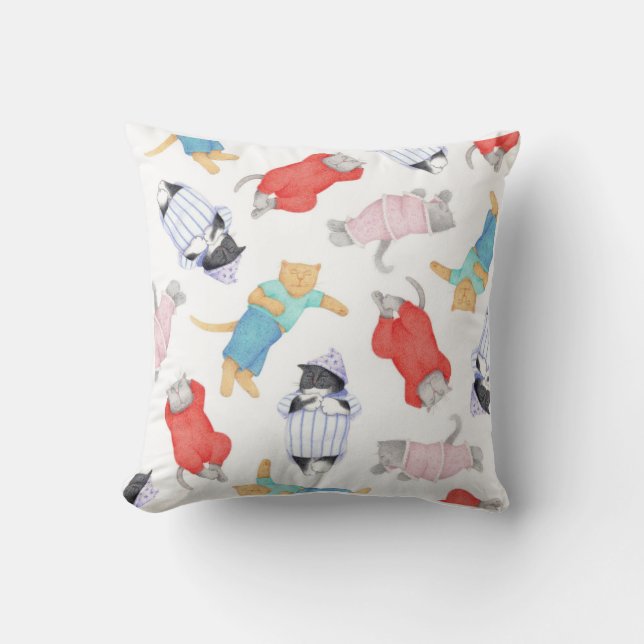 CATS PAJAMAS Square Throw Pillow (Front)
