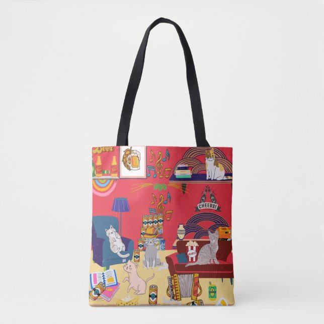 Cats party tote bag (Front)