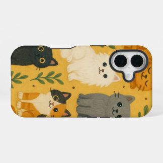 Cats Pattern | Cute Feline All-Over Print Design iPhone 16 Case