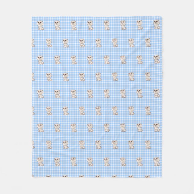 cats pattern fleece blanket (Front)