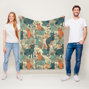 Cats Pattern Fleece Blanket