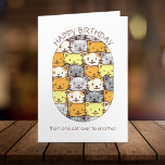 Cats Pattern for Cat Lovers Personalised Birthday Card<br><div class="desc">The fun and cute birthday card features a pattern of cat heads in various colours.  You could easily personalised the cats birthday card with your name and message.</div>