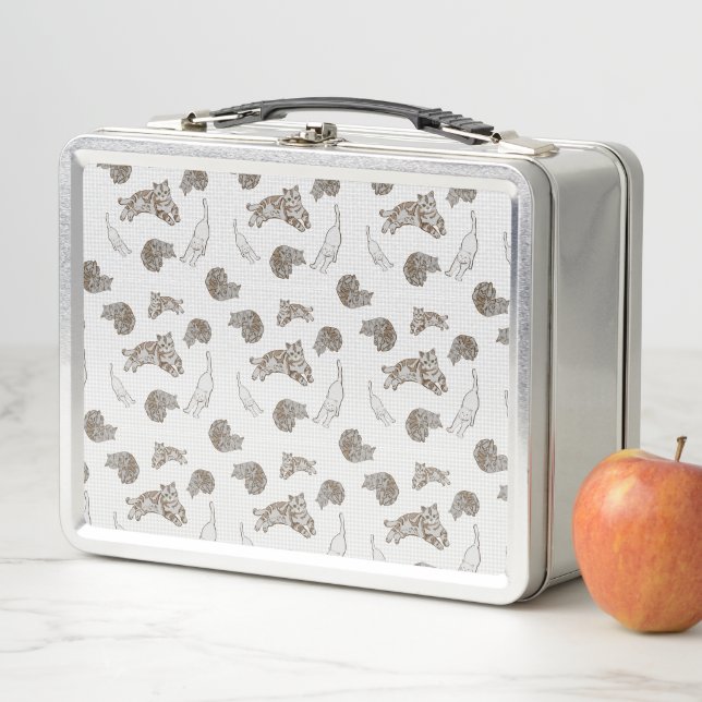 cats pattern metal lunch box (In Situ)
