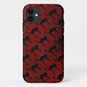 cats pattern on red background Case-Mate iPhone case