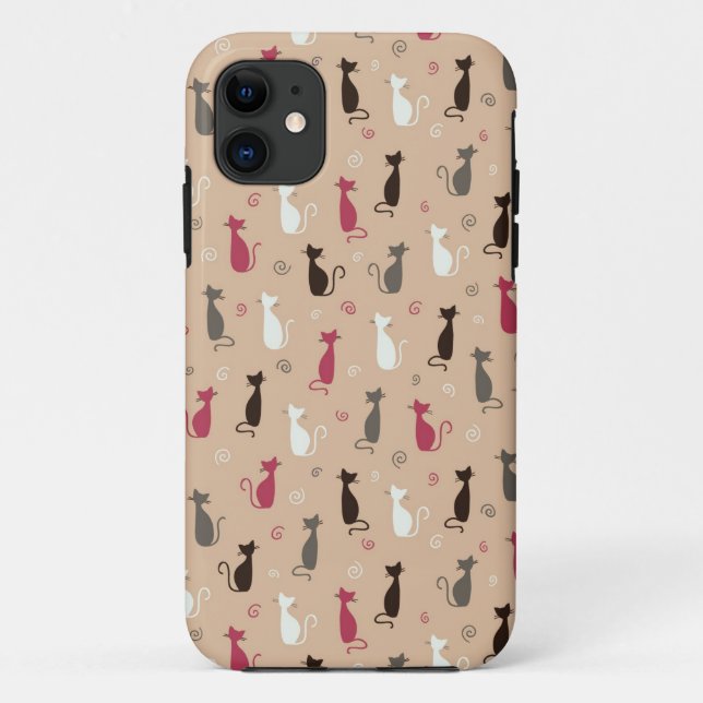 cats Pattern Pink Case-Mate iPhone Case (Back)
