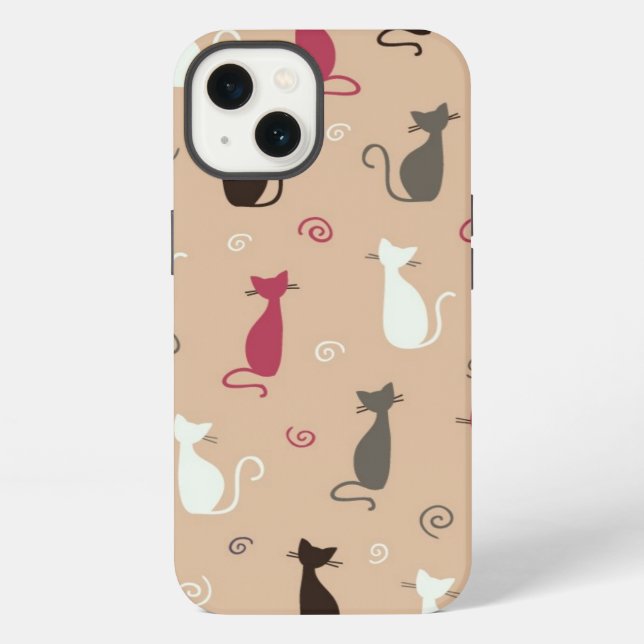 cats Pattern Pink iPhone Case (Back)