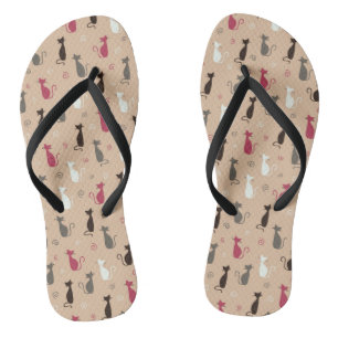 cats Pattern Pink Jandals