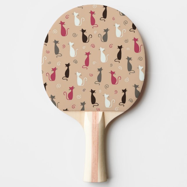 cats Pattern Pink Ping Pong Paddle (Front)