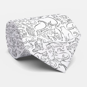 Cats Pattern Tie