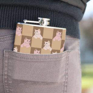 Cats patterns hip flask