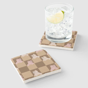 Cats patterns stone coaster