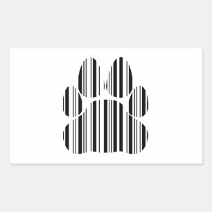 CATS PAW BAR CODE Feline Barcode Print Pattern Rectangular Sticker