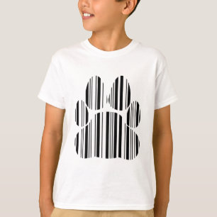 CATS PAW BAR CODE Feline Barcode Print Pattern T-Shirt