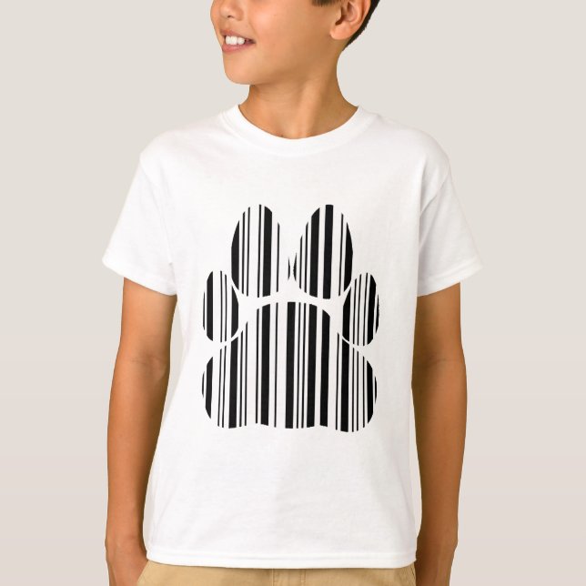CATS PAW BAR CODE Feline Barcode Print Pattern T-Shirt (Front)