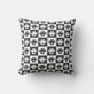 cat's paws black and white pattern cushion