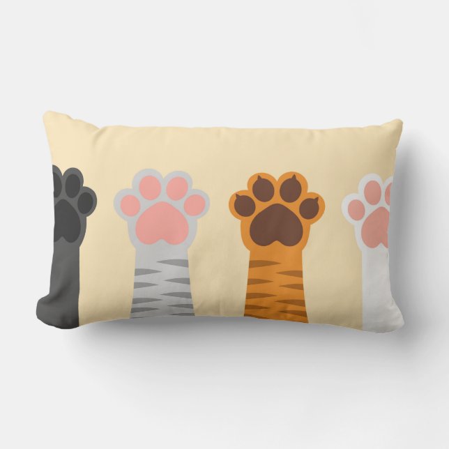 Cats paws up lumbar cushion (Front)