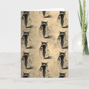 Cats Pen Ink Drawing Illustration Art Card