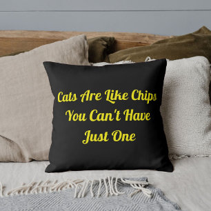 Cats Personalised Funny Cool Funny Pet Quote Black Cushion