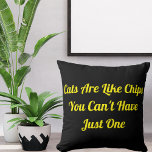 Cats Personalised Funny Cool Funny Pet Quote Black Cushion<br><div class="desc">Transform your space with the "Cats Personalised Funny Cool Modern Pet Quote Black Throw Pillow." Ideal for cat lovers, this pillow combines humour and style effortlessly. Perfect for adding a personal touch to your décor or as a thoughtful gift. Get yours today and let your love for cats shine! Use...</div>