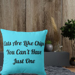 Cats Personalised Funny Cool Modern Pet Quote Blue Cushion<br><div class="desc">Transform your space with the "Cats Personalised Funny Cool Modern Pet Quote Blue Throw Pillow." Ideal for cat lovers, this pillow combines humour and style effortlessly. Perfect for adding a personal touch to your décor or as a thoughtful gift. Get yours today and let your love for cats shine! Use...</div>