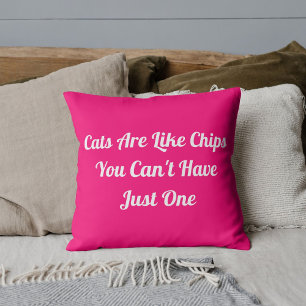 Cats Personalised Funny Cool Modern Pet Quote Pink Cushion