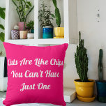 Cats Personalised Funny Cool Modern Pet Quote Pink Cushion<br><div class="desc">Transform your space with the "Cats Personalised Funny Cool Modern Pet Quote Pink Throw Pillow." Ideal for cat lovers, this pillow combines humour and style effortlessly. Perfect for adding a personal touch to your décor or as a thoughtful gift. Get yours today and let your love for cats shine! Use...</div>