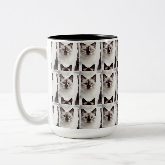 Cats Photo pattern, Name Mug (Left)