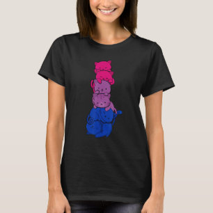 Cats Pile Bisexuality Flag Bisexual Lgbt Pride Mon T-Shirt