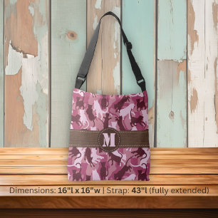 Cats Pink Camouflage Crossbody Bag