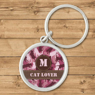 Cats Pink Camouflage Key Ring