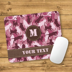 Cats Pink Camouflage Mouse Pad