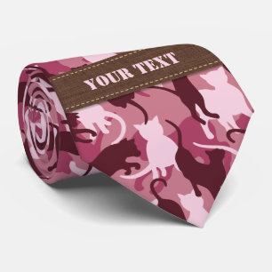 Cats Pink Camouflage Tie