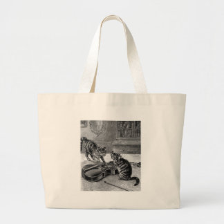 Cats Play Large Tote Bag