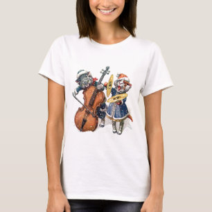 Cats Playing Christmas Music in the Snow T-Shirt