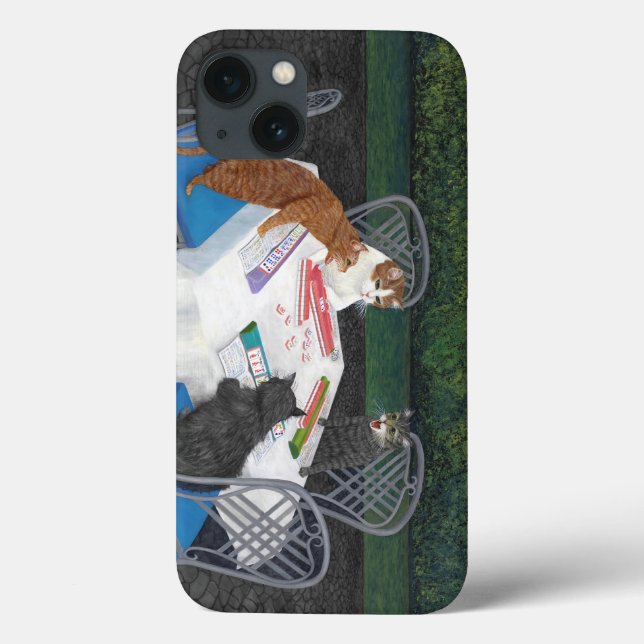 Cats Playing Mahjong Case-Mate iPhone Case (Back)