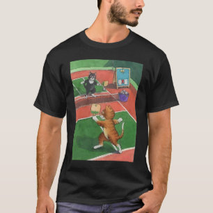 Cats Playing Pickleball  Animal Sports T-Shirt