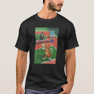 Cats Playing Pickleball Animal Sports T-Shirt