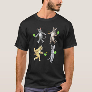 Cats Playing Pickleball T-Shirt