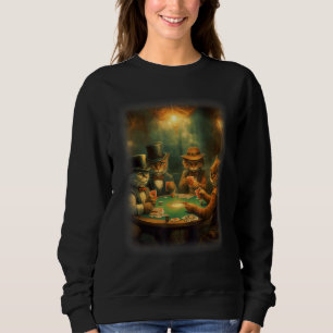 Cats Playing Poker A Friend in Need Cat 1 Sweatshirt