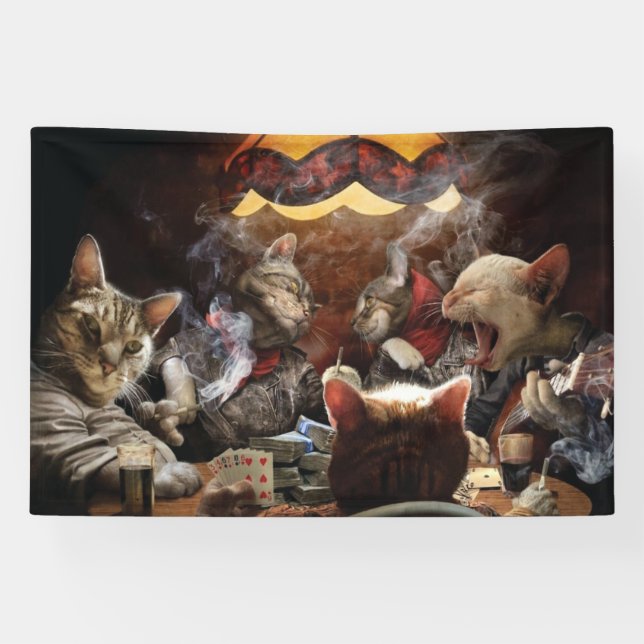 Cats playing poker  banner (Horizontal)
