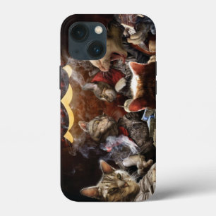 Cats playing poker iPhone 13 mini case