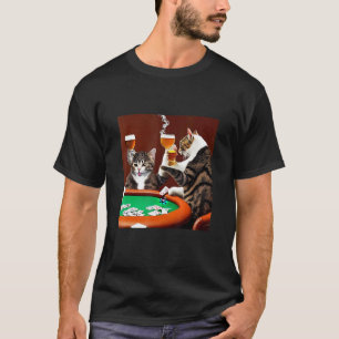 Cats Playing Poker Kitten Cute and Fun T-Shirt