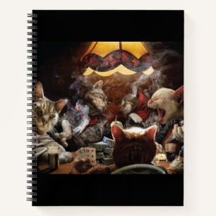 Cats playing poker   notebook