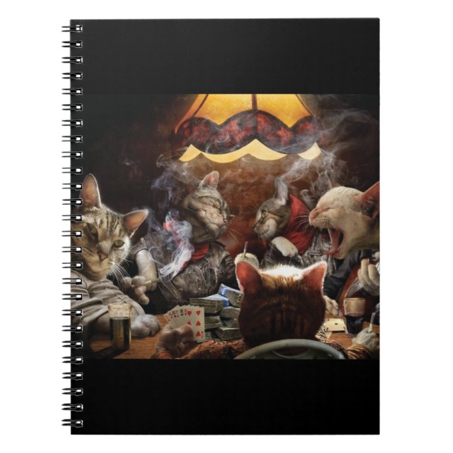 Cats playing poker  notebook (Front)