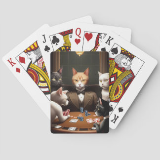 Cats playing poker playing cards