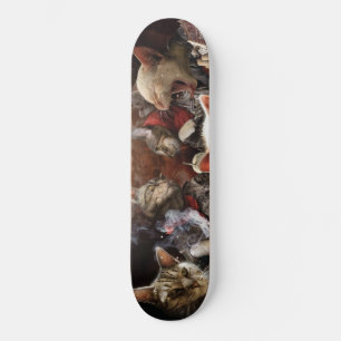 Cats playing poker  skateboard